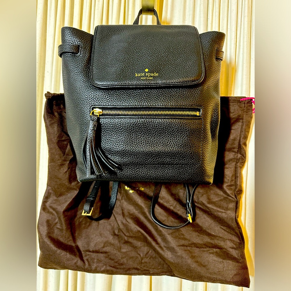 Kate Spade Black Backpack with Flap